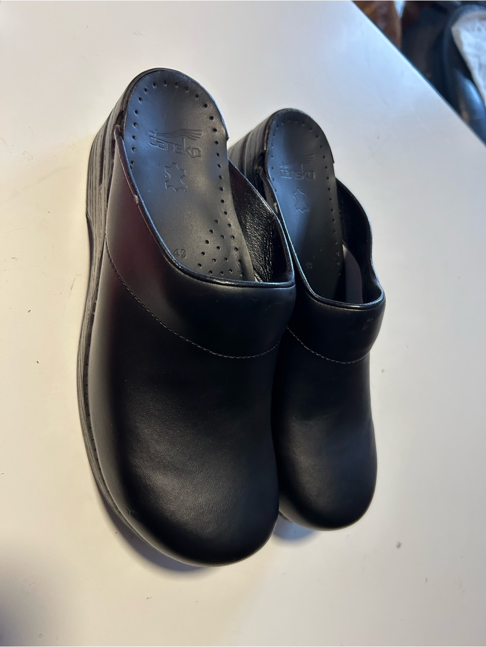 Dansko Black Leather Slip-On Clogs - Classic Women’s Mules